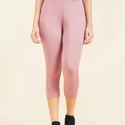 Sweet Dreams Rose Pink Mid Rise Sports Capris-picture-32