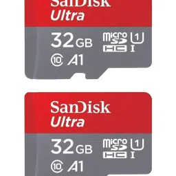 SanDisk Ultra SDSQUA4-032G-GN6MN 32GB MicroSD UHS-I Card - Pack of 2 (Red/Grey) image 1