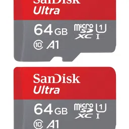 SanDisk Ultra SDSQUA4-064G-GN6MN 64GB MicroSD UHS-I Card - Pack of 2 (Red/Grey) image 1