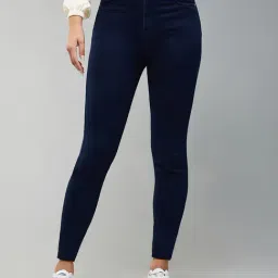DOLCE CRUDO Dark Blue High Rise Stretchable Jeans-picture-24