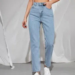 Kotty Blue Cotton Lycra Solid Jeans-picture-12