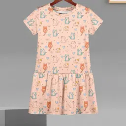 HELLCAT Girls Peach Printed Dresses-picture-42