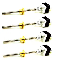Invento Nema 17 4.2 Kg-cm Stepper Motor + Flexible coupling + 300mm (0.3 mtr) T10 TR10 2mm Pitch Lead Screw Square Thread + Brass Nut For DIY ISC 1967-3B-picture-11