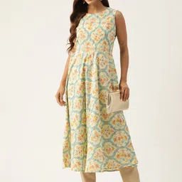 FERANOID Floral Printed Pure Cotton Kurta image 5