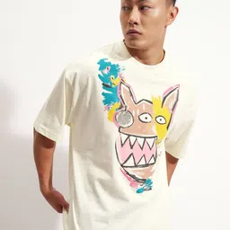 HIGHLANDER Graphic Printed Round Neck Drop-Shoulder Sleeves Cotton Oversized T-shirt-picture-37