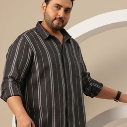 Sztori Men Plus Size Striped Casual Shirt-picture-24