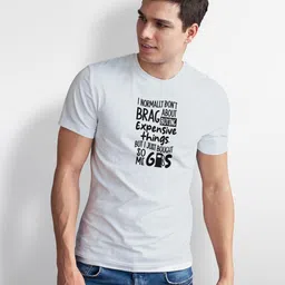 Seekbuylove Men Typography Printed Round Neck Slim Fit Bio Finish T-shirt image 2