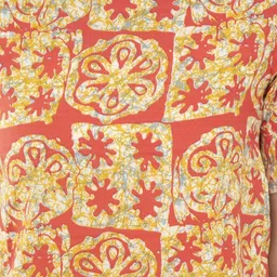 Absorbing Print Flutter Sleeve Ethnic Crepe Top image 4