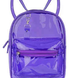 Echo Boomers Stylish Transparent Jelly Backpack - Purple Height 12 Inches-image-6