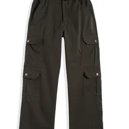 CAVIO Cotton Blend Woven Full Length Solid Cargo Pants With Belt Set - Dark Grey-picture-20