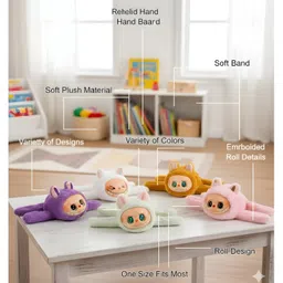 NEGOCIO Wrap Your Hands in Cuteness With These Adorable Plush Hand Bands Perfect for Adding a Fun, Vibrant Touch to Any Outfit - PACK OF 1- COLOR MAY VARY- Height 10 cm image 2