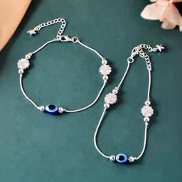 VOJ Silver-Plated Artificial Beads Anklet-image-99