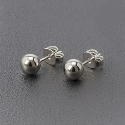Carlton London Men Stainless Steel Silver-Plated Stud Earring image 3
