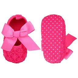 Baby Moo Bow Applique Mesh Detailed Ballerinas - Pink image 4