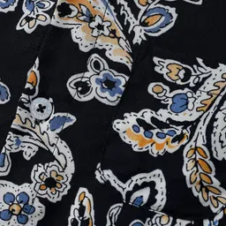 CrayonFlakes Rayon Woven Half Sleeves Floral Printed Shirt - Navy Blue image 4