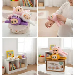 NEGOCIO Wrap Your Hands in Cuteness With These Adorable Plush Hand Bands Perfect for Adding a Fun, Vibrant Touch to Any Outfit - PACK OF 1- COLOR MAY VARY- Height 10 cm image 3