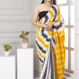 Pinkcity Trade World Pure Cotton Block Print Saree-image-53