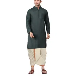 ADARNIYA Men Embroidered Straight Kurta Set image 4