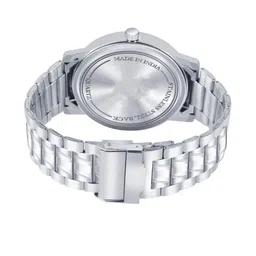 SZN Men Black Dial & Silver-Toned SS Straps Analogue Watch - DD Aveo still BlackSZNN image 3