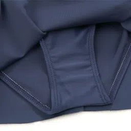 Babyhug Sleeveless Frock Swim Suit Stripes & Heart Print- Navy Blue & White image 5