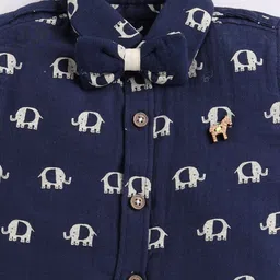 LITTLE COLLARS Boys Printed Polo Collar Long Sleeves Pure Cotton Shirt With Shorts image 5