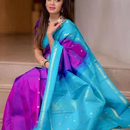 YAMUNE Woven Design Zari Art Silk Handloom Banarasi Saree image 3