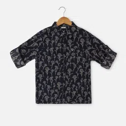 Allen Solly Kids Navy Cotton Printed Full Sleeves Shirt-image-68