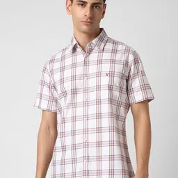 Van Heusen Sport Men Spread Collar Tartan Checked Cotton Slim Fit Casual Shirt-picture-27