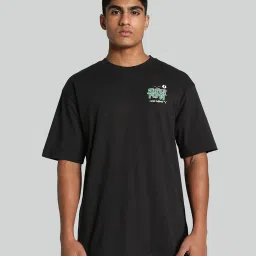 Puma Black Cotton Relaxed Fit Printed T-Shirt image 1