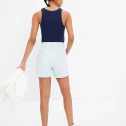 GAP Blue Cotton Solid Shorts image 2