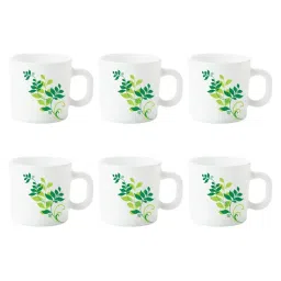 Larah by Borosil White Ceramic Opalware Mug - Set of 6 180ml image 1