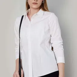 Code by Lifestyle White Cotton Shirt image 1