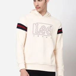 Lee Cream Regular Fit Printed Hooded SweatShirt image 1