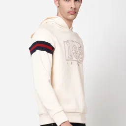 Lee Cream Regular Fit Printed Hooded SweatShirt image 4