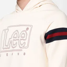 Lee Cream Regular Fit Printed Hooded SweatShirt image 5