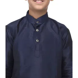 Benstoke Kids Navy Regular Fit Full Sleeves Kurta Set image 5