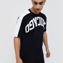 Fame Forever By Lifestyle Black Cotton Regular Fit Printed T-Shirt image 1