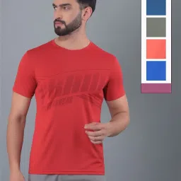 Force NXT Multicolored Regular Fit Printed Sports T-Shirt - Pack Of 5 image 1