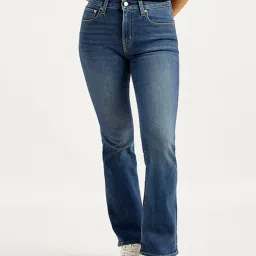 Levi's 725 Dark Blue Bootcut High Rise Jeans image 1