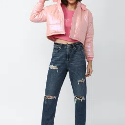Forever 21 Pink Regular Fit Hooded Jacket image 4