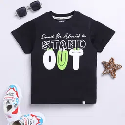Happy Faces Boys Pure Cotton Typography Printed T-shirt image 1