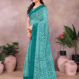 nisha creation Leheriya Poly Chiffon Saree image 4