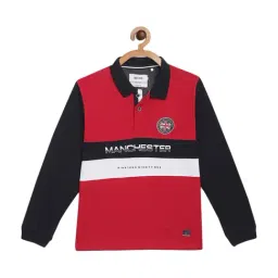 Octave Kids Brick Cotton Printed Polo T-Shirt-image-38