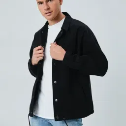 Forever 21 Black Cotton Regular Fit Printed Jackets-picture-29