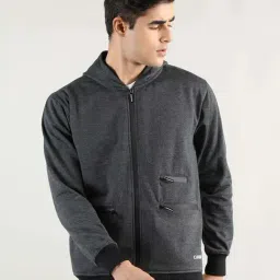 Chkokko Dark Grey Regular Fit Sports Hoody-picture-31