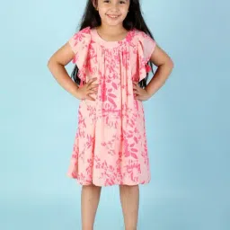 Lil Drama Kids Pink Floral Print Dress-picture-15