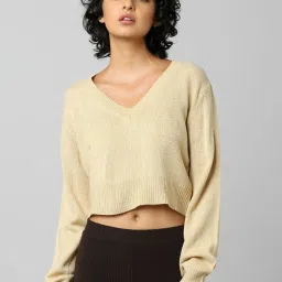 Only Beige V Neck Sweater image 1