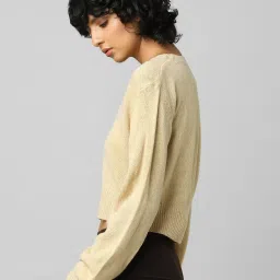 Only Beige V Neck Sweater image 3