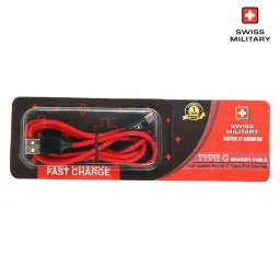 SWISS MILITARY FB01C 2.4A 1M Fabric Finish Type-C Cable (Red) image 4