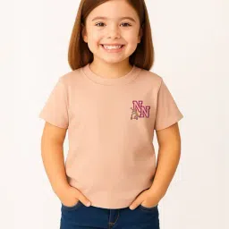 Nauti Nati Kids Cream Cotton Patch T-Shirt-picture-26